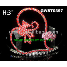 Corazón corona de tiara de diamantes de imitación -GWST0397